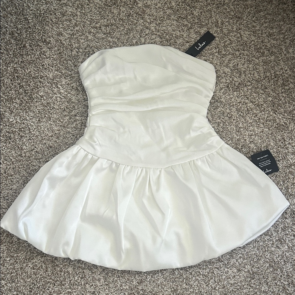 NWT white Lulus drop waist bubble dress bridal minidress